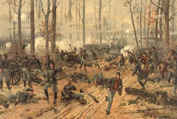 Illustration of a Civil War battle